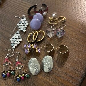 Bundle of 11 pierced earrings